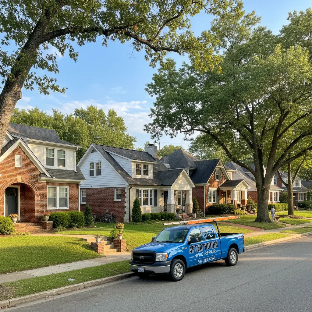 Emergency AC repair service in Homewood Alabama bungalow neighborhood