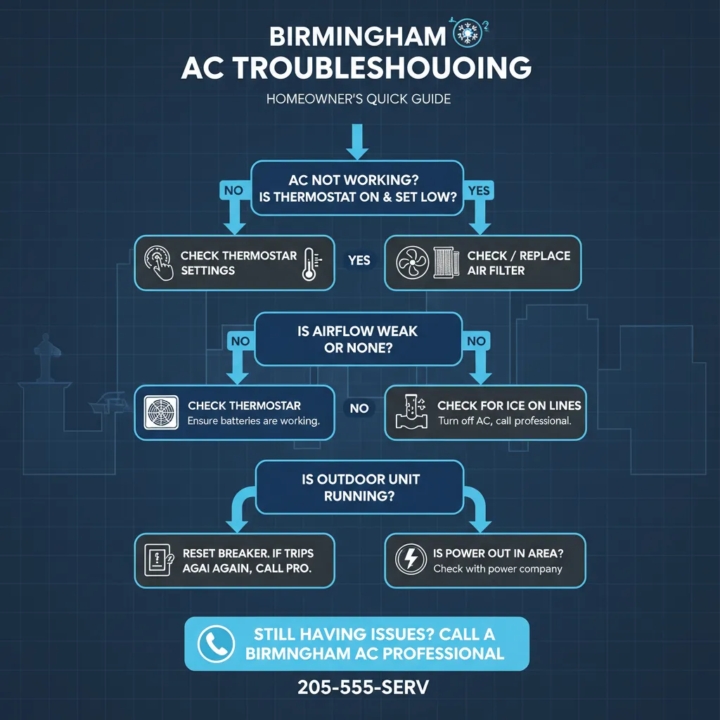 AC blowing warm air troubleshooting guide Birmingham